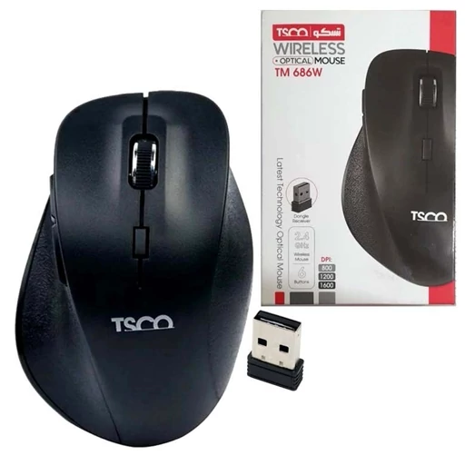 ماوس بی سیم تسکو مدل TM 686W 1 ماوس بی سیم تسکو مدل TM 686W